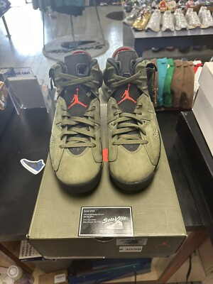 Size 10.5 - Jordan 6 Retro x Travis Scott Mid Olive
