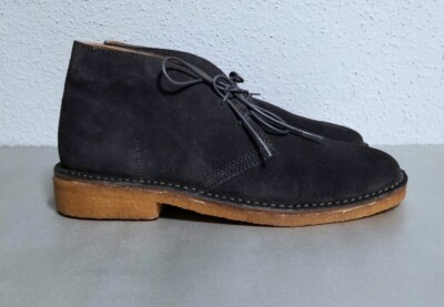 Polo Ralph Lauren King-BO-CSL Charcoal Calf Suede Mens Chukka Boot Size:10.D