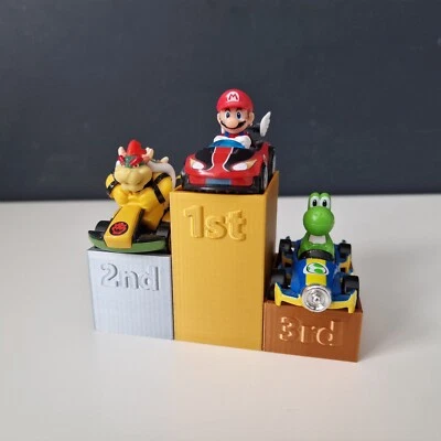 Mario Kart Hot Wheels Racing Podium - First, Second, Third Place