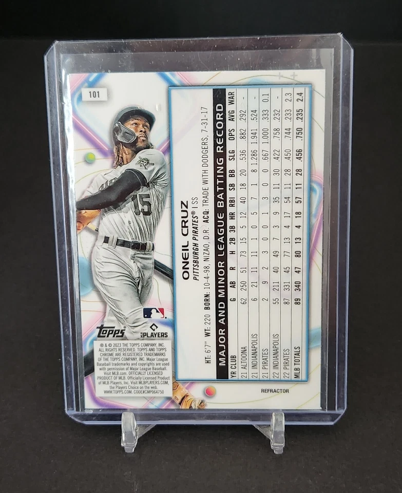Oneil Cruz Pittsburgh Pirates 2023 Topps Chrome Cosmic Nucleus Refractor #101 - Image 2 of 2
