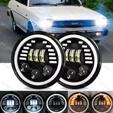 Pair 7inch Halo Led Round Headlights Highlow Beam Drl For Toyota Pickup Corolla