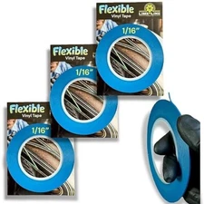 LiME LiNE 1/16" Flexible Vinyl Fineline Masking Tape for Pinstriping - Pack of 3