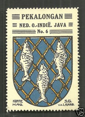 Pekalongan Coat of Arms Java Indonesia ca 1925