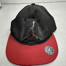 Nike Jordan Jumpman Hat Youth Black Red Snapback Flat Brim Basketball Cap