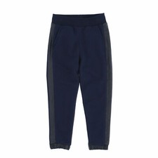MONNALISA Pantalone bambina felpa lungo blu con gale tasche strass  8 anni