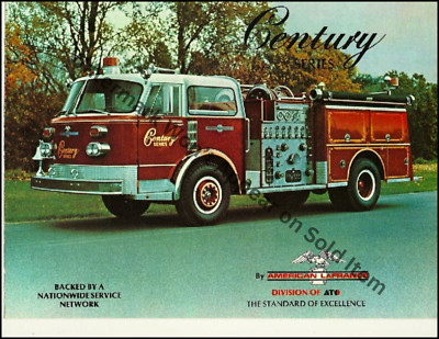 American LaFrance Century Fire Truck Sales Brochure VTG Photograph Print 8.5x11''