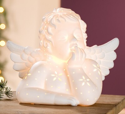 Guild Porcelain Lamp Angel Raphael Angel Bust Table Lamp 25cm Wide 22677