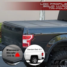 For 2014-2019 Silverado/Sierra 6.5' Lo Pro Aluminum Hard Tri Fold Tonneau Cover