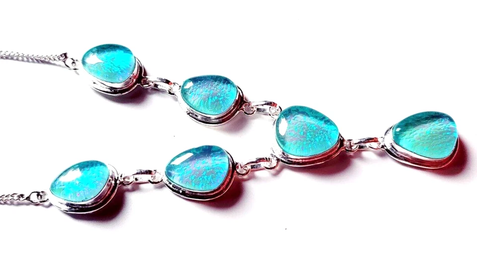 Australian Triplet Opal Gemstone 925 Sterling Silver Handmade Jewelry Necklace - Image 2 of 4