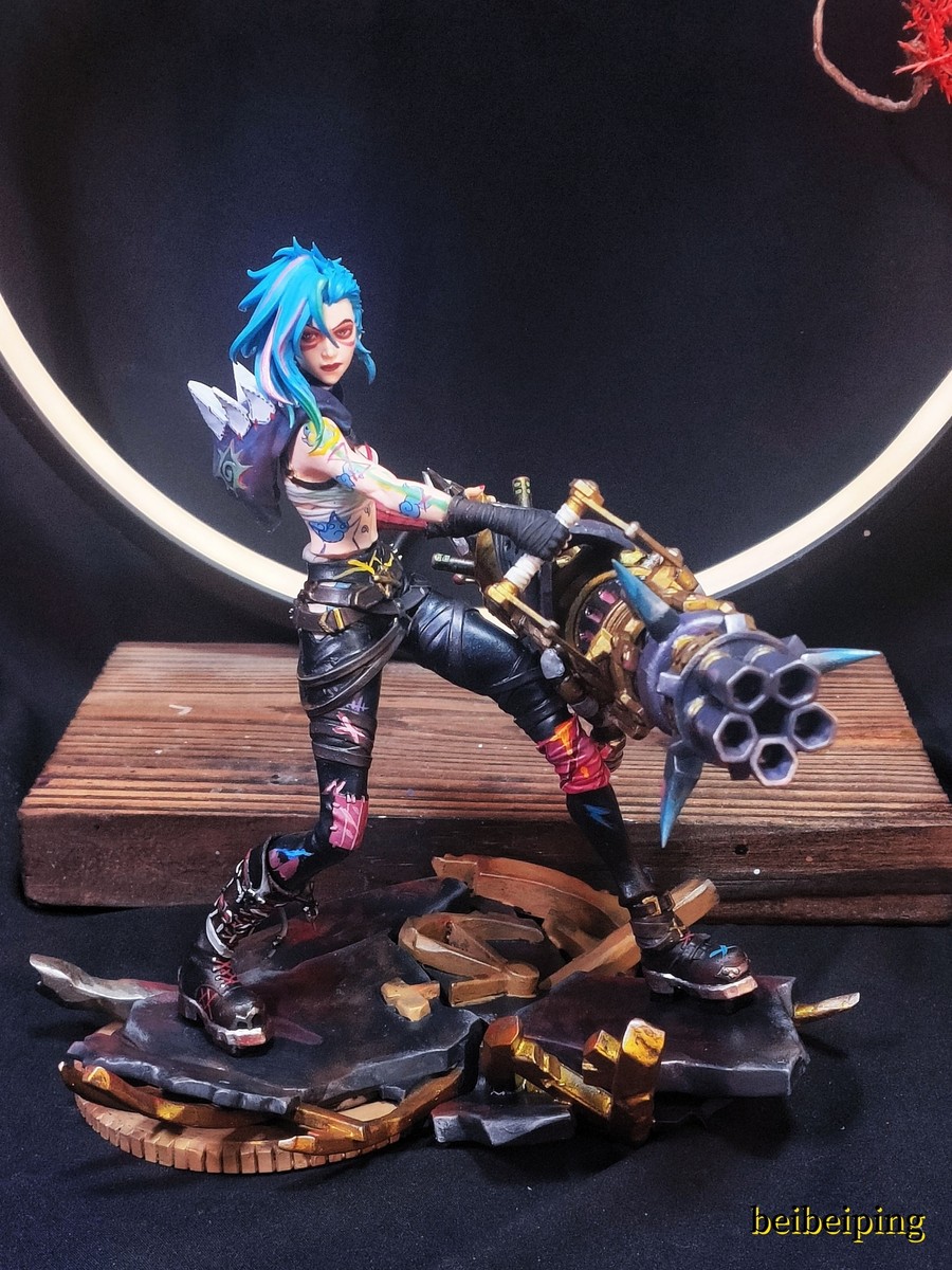 18CM League of Legends LOL Jinx PVC Statue Handmade Figure Model