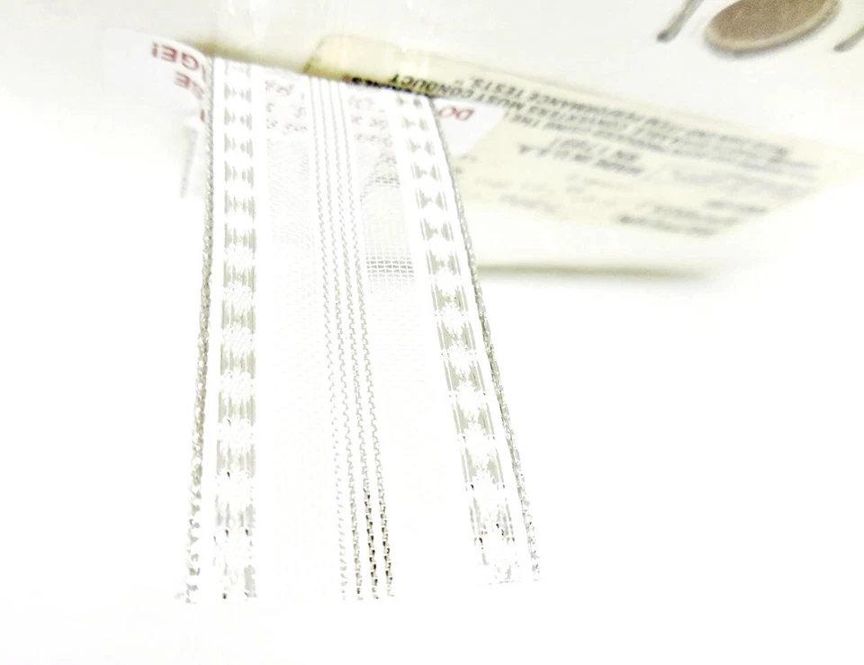 Diamond Silver Stripe Ribbon,Metallic Silver,7/8" x 75 Yards.USA Made - Image 2 of 4