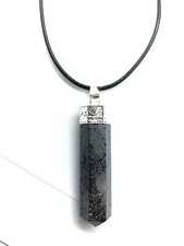 HEMATITE Crystal Point Pendant Necklace Protection healing Base Chakra Insomnia