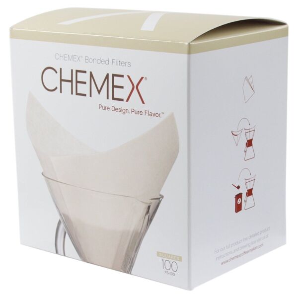 Chemex Coffee Filter Fits Most Conical Filter Coffeemakers - 100 Bonded Oxygen Cleansed Prefolded Fi... for sale online |  Photo Related