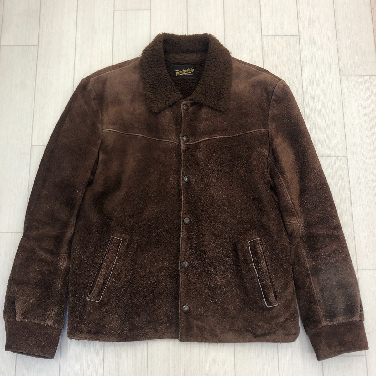 ジャケット・アウター TENDERLOIN T-SADDLE SUEDE JACKET S TENDERLOIN Saddle Suede Boa Leather Jacket Dark Brown XS