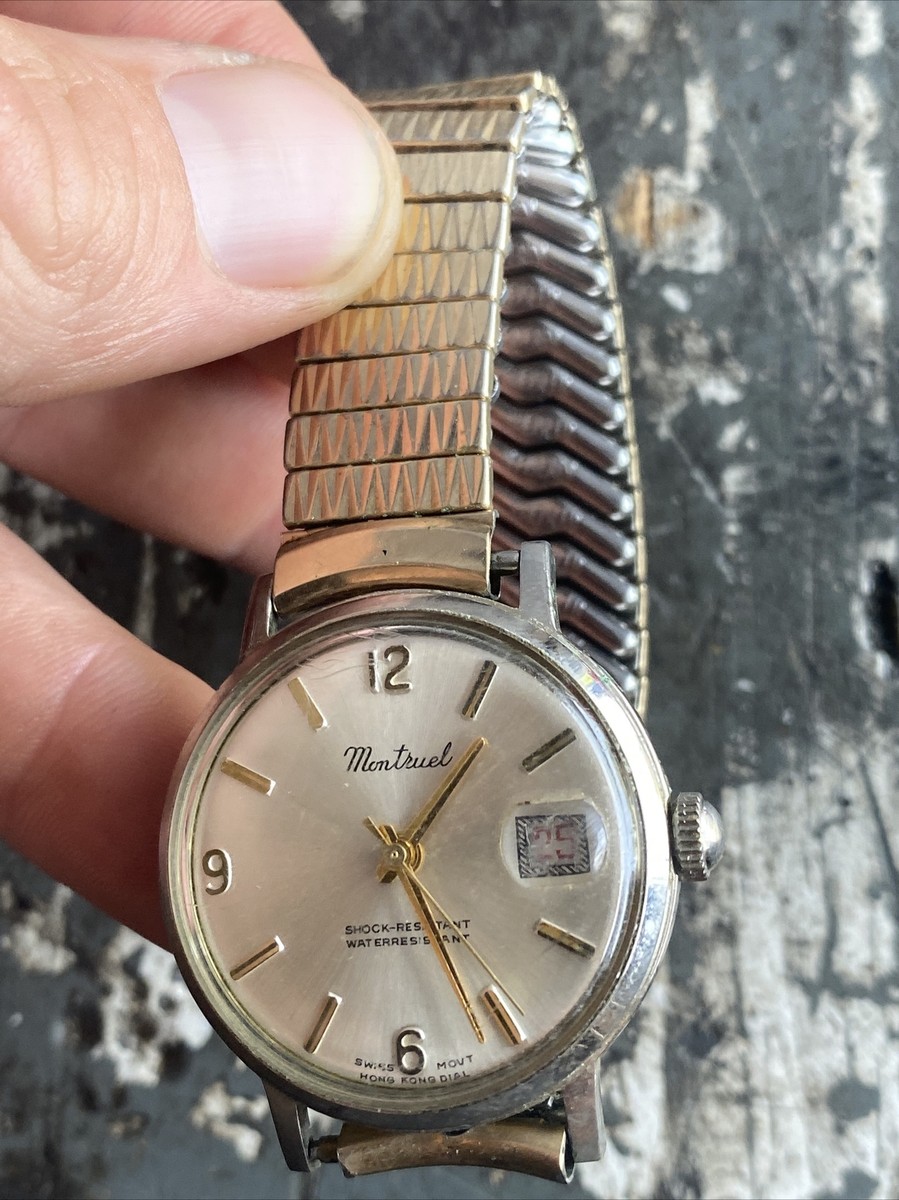 Rare Vintage montruel swiss movement watch W Kreisler Band  display picture 1