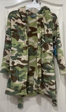 Little Boys Sleepwear Plush Belted Robe Army/ Camouflage Colors Sz. 4/5 Year NWT