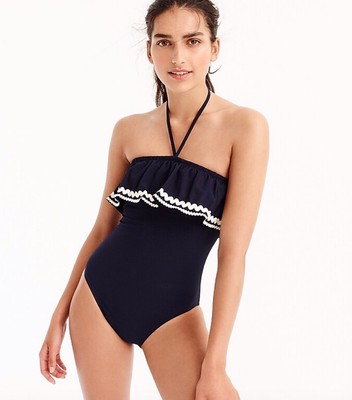 j crew ruffle one piece