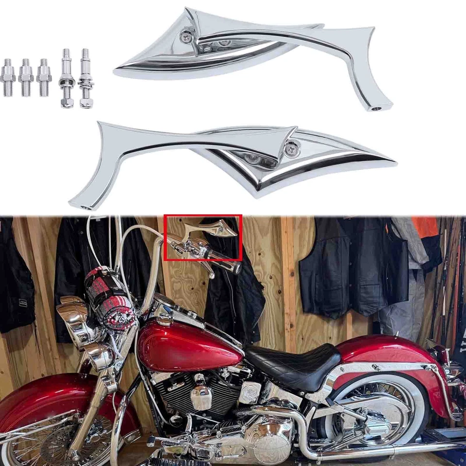 Espejos retrovisores de hoja para motocicleta Harley Davidson Sportster XL1200 883 XL883 Foto 3 de 4