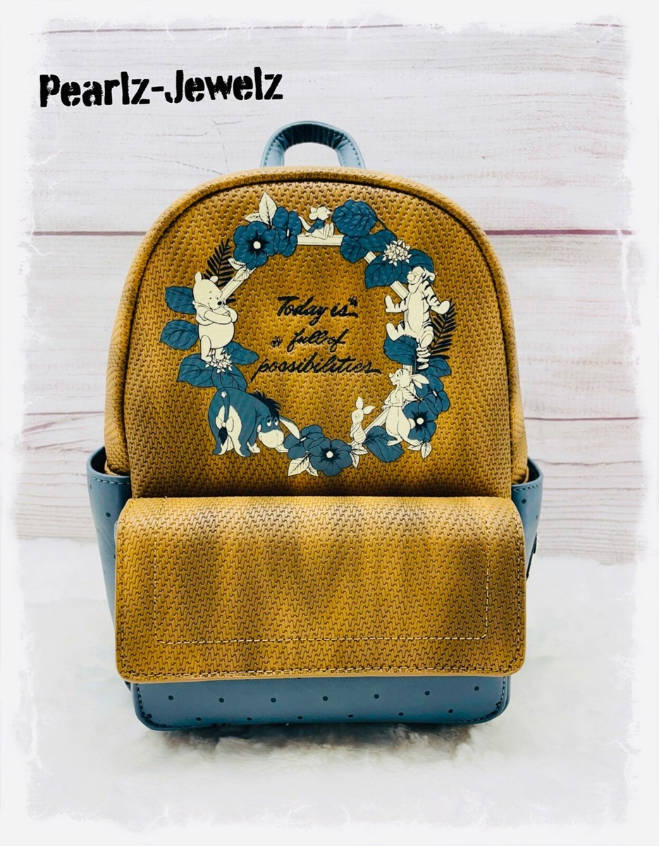 Loungefly Disney Winnie the Pooh Herringbone Brown Mini  display picture 1