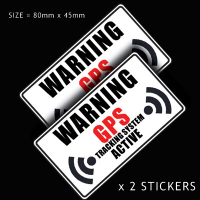 2 X WARNUNG GPS TRACKING SYSTEM AUFKLEBER SCHILD SICHERHEIT DECAL FENSTER FAHRZEUG