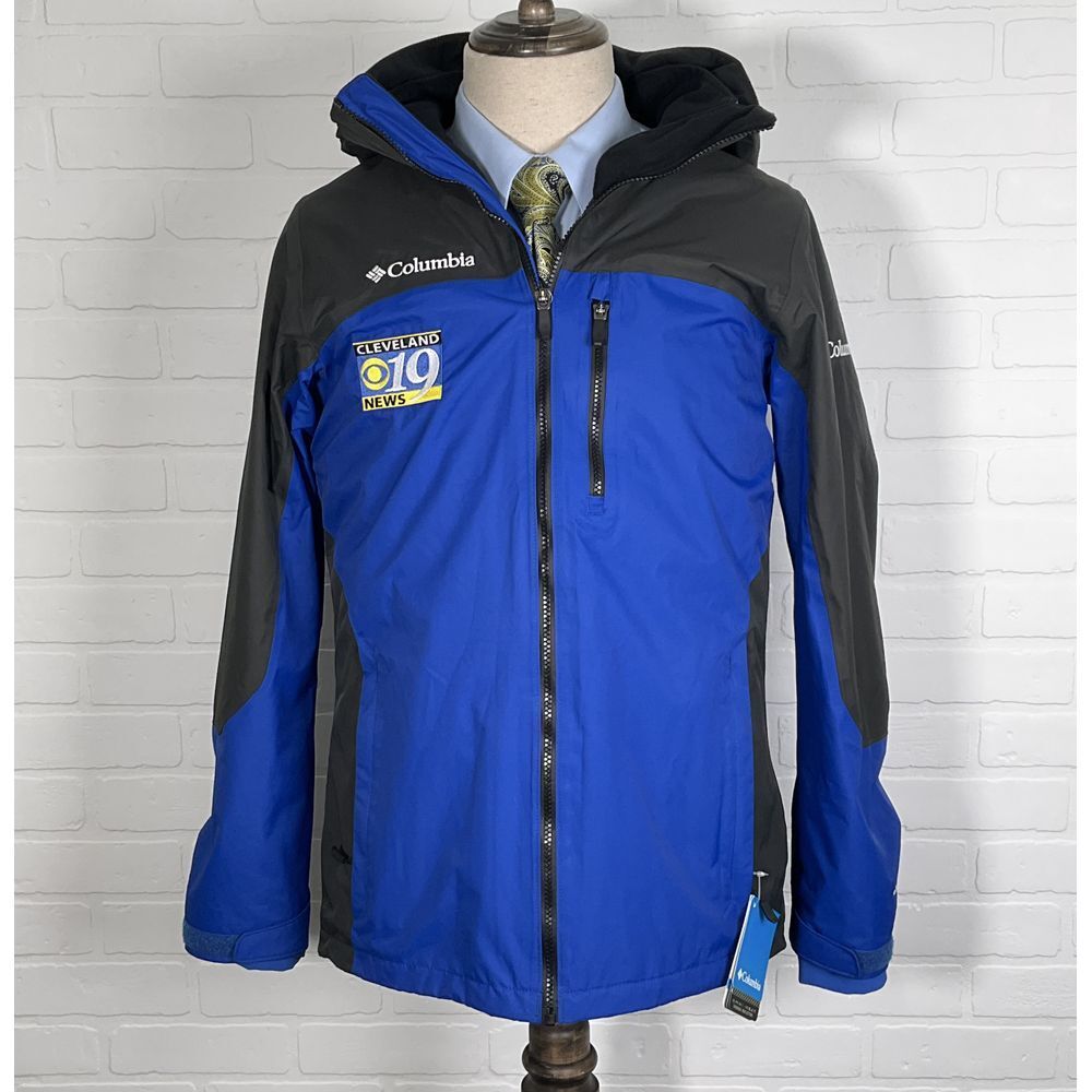 Columbia Jacket Men S Blue CLE NEWS 19 Logo Cat 5 Columbia Jacket Men S Blue CLE NEWS 19 Logo Cat 5