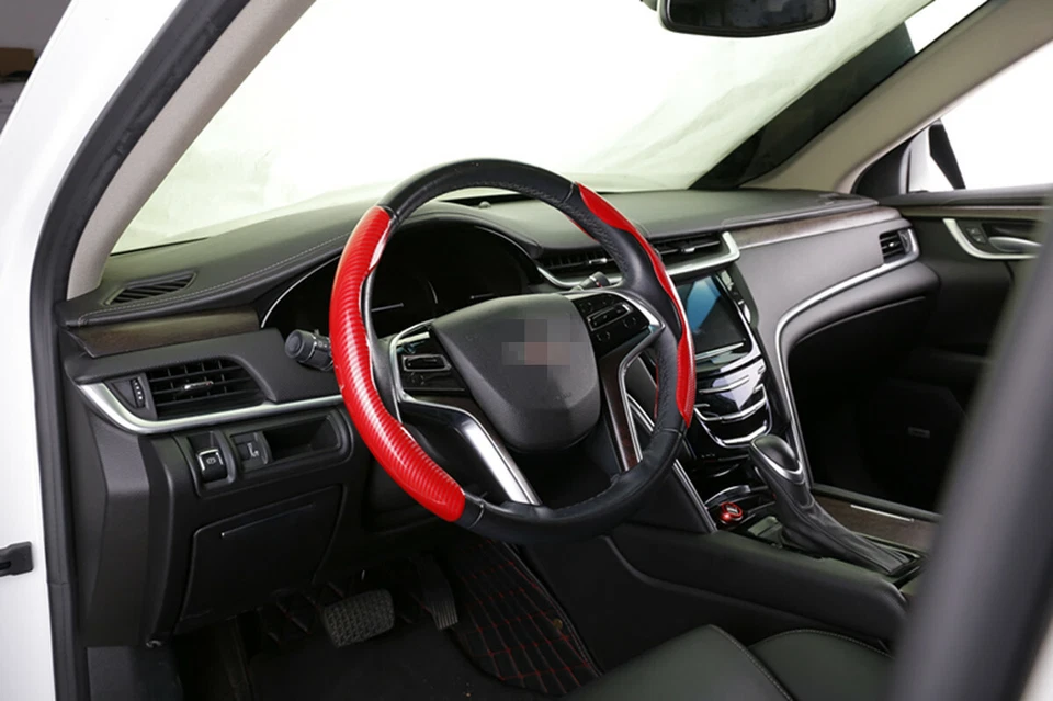 Car Steering Wheel Booster Non-Slip Cover Carbon Fiber Look Accessory Accessory - Image 3 of 4