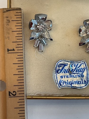 Boucles d'oreilles vintage True Kay en argent sterling à visser - Photo 3/6