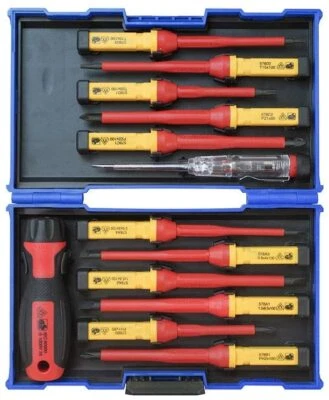 FAITHFULL TOOLS Faithfull 13 Pce VDE 1000v PZ/PH Screwdriver Interchangeable Blade Set,SDVDES13I