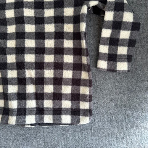 Lee Buffalo Plaid Coat Size L Oversized Fuzzy Cozy Black White Womens Jacket - Picture 10 of 15
