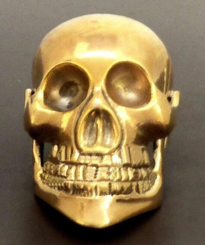Nautical Solid Brass Heavy Skull Head Handle for … - image 1