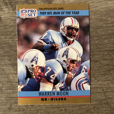 1990 Pro Set #4 Warren Moon Man of the Year Oilers Football Card