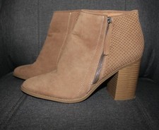 crissy laser cut heeled ankle booties
