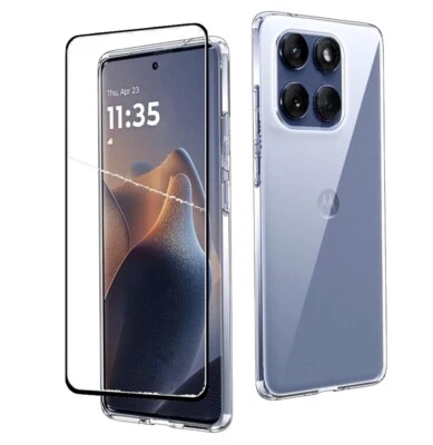 CUSTODIA per MOTOROLA EDGE 60 5g FUSION Cover TPU CLEAR ,Pellicola VETRO