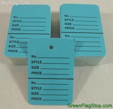 100 Blue Unstrung Coupon Garment Merchandise Price Tags Small