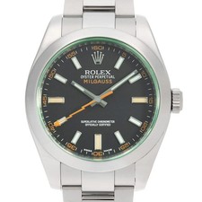 ROLEX Milgauss vetro verde 116400GV nero numero casuale seconda mano uomo