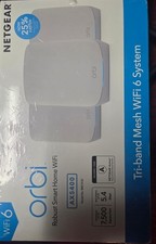NETGEAR  Orbi  Tri-band WiFi 6 Mesh System, 5.4Gbps, with 1 year of NETGEAR Armo
