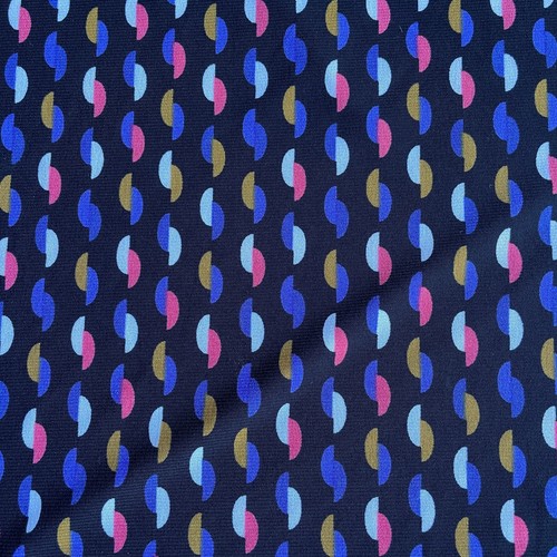 Anne Klein XL Blouse Black Geometric Mod Print Smocked Neck Flutter Sleeve Blue - Picture 7 of 14