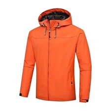 Mens Waterproof Windbreaker Hoodie Rain Jacket Hooded Soft Shell Outdoor Coat UK