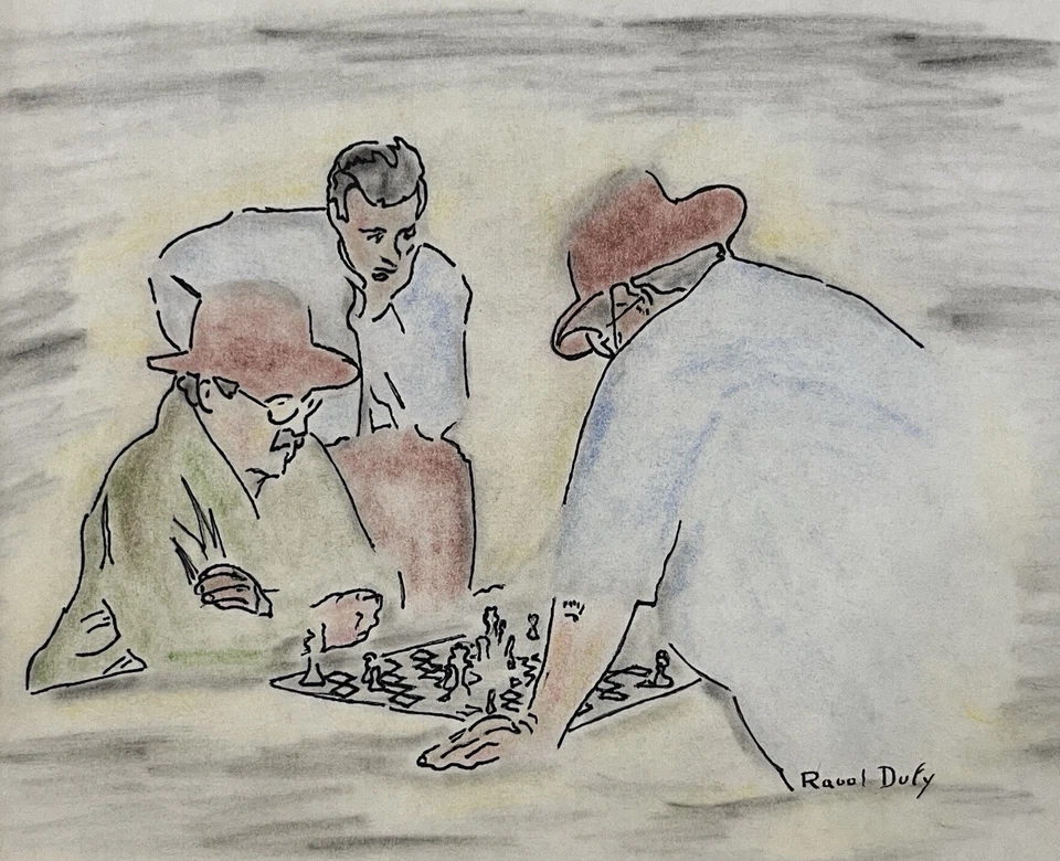 Raoul Dufy Watercolor signed style of (1877 – 1953) Attribute painting French - Image 2 of 4