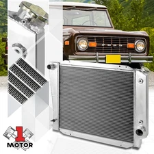 Aluminum 3 Row Core Performance Cooling Radiator for 68-77 Ford Bronco 5.0 V8