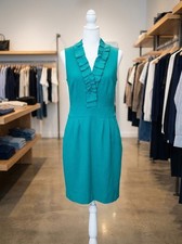 Retro Vintage Style Teal Cocktail / Work Dress Size 8 pockets!