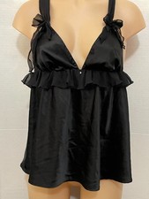 M Victoria's Secret Silky SATIN Camisole BABYDOLL Tank Top Vtg 2013 Y2K Chiffon