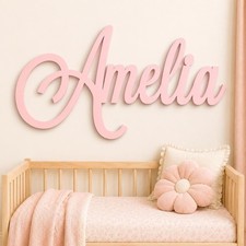 Personalized Wooden Name Sign for Nursery Wall Decor, Custom Kids Room Name Sign