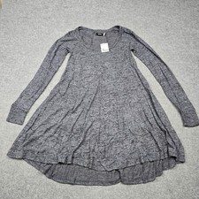 BDG Urban Outfitters Dress Womens S Gray Knit Scoop Neck Long Sleeve Trapeze New
