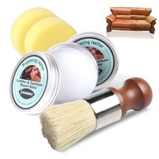 Furniture Salve for Leather  Wood with Boar Bristle Brush, All-in-One 2