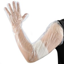 50Pcs Disposable Long Rectal Gloves 35.5" for Veterinary Insemination, Cleaning