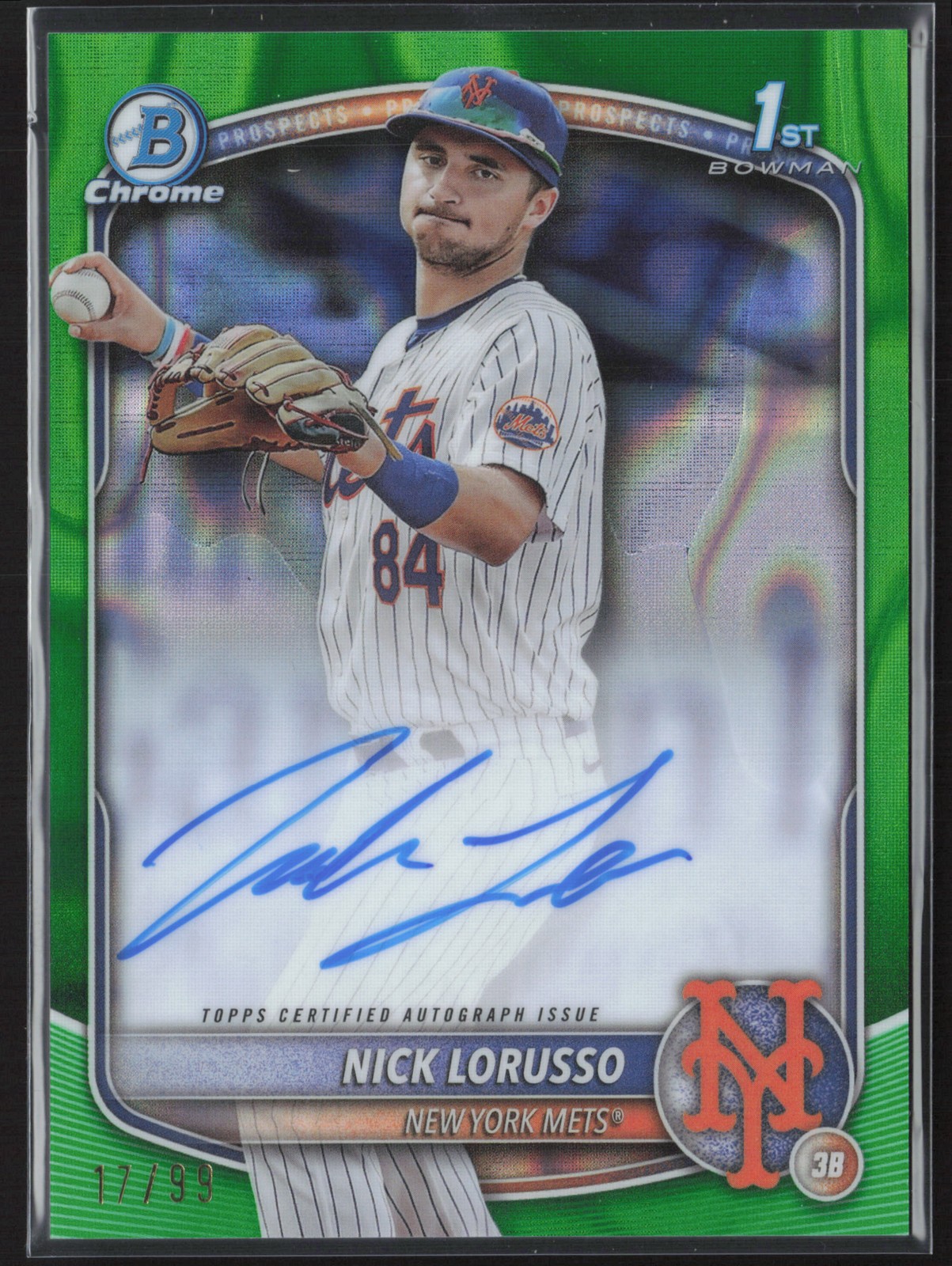 2025 Bowman Chrome - Prospect Autographs Green Lava #CPA-NL Nick Lorusso #/99