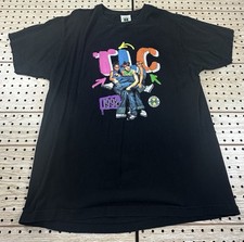 Vintage TLC Cross Colours Hip Hop R B 1992 Black Short Sleeve Shirt Size Large