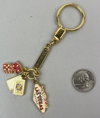 Vintage Welcome to Fabulous Las Vegas Nevada Cards Keychain Key Chain Ring