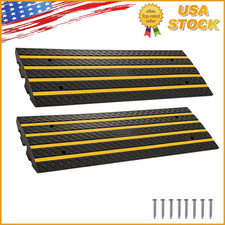 48" Rubber Curb Ramps for Driveway, 2 Pack Car Ramp Heavy Duty 33000lbs Capacity